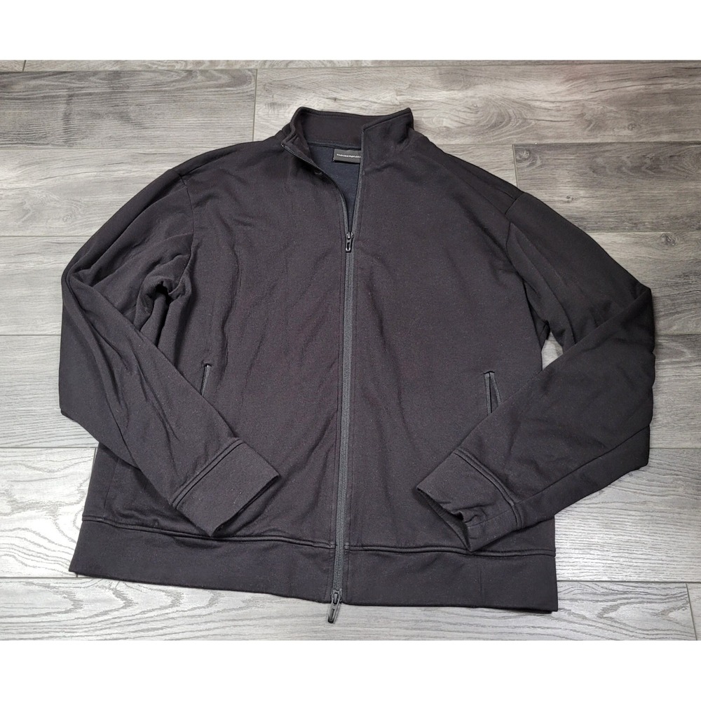 Women's Emporio Armani Zip Front Modal Sweatshirt/Jacket Black Size XL